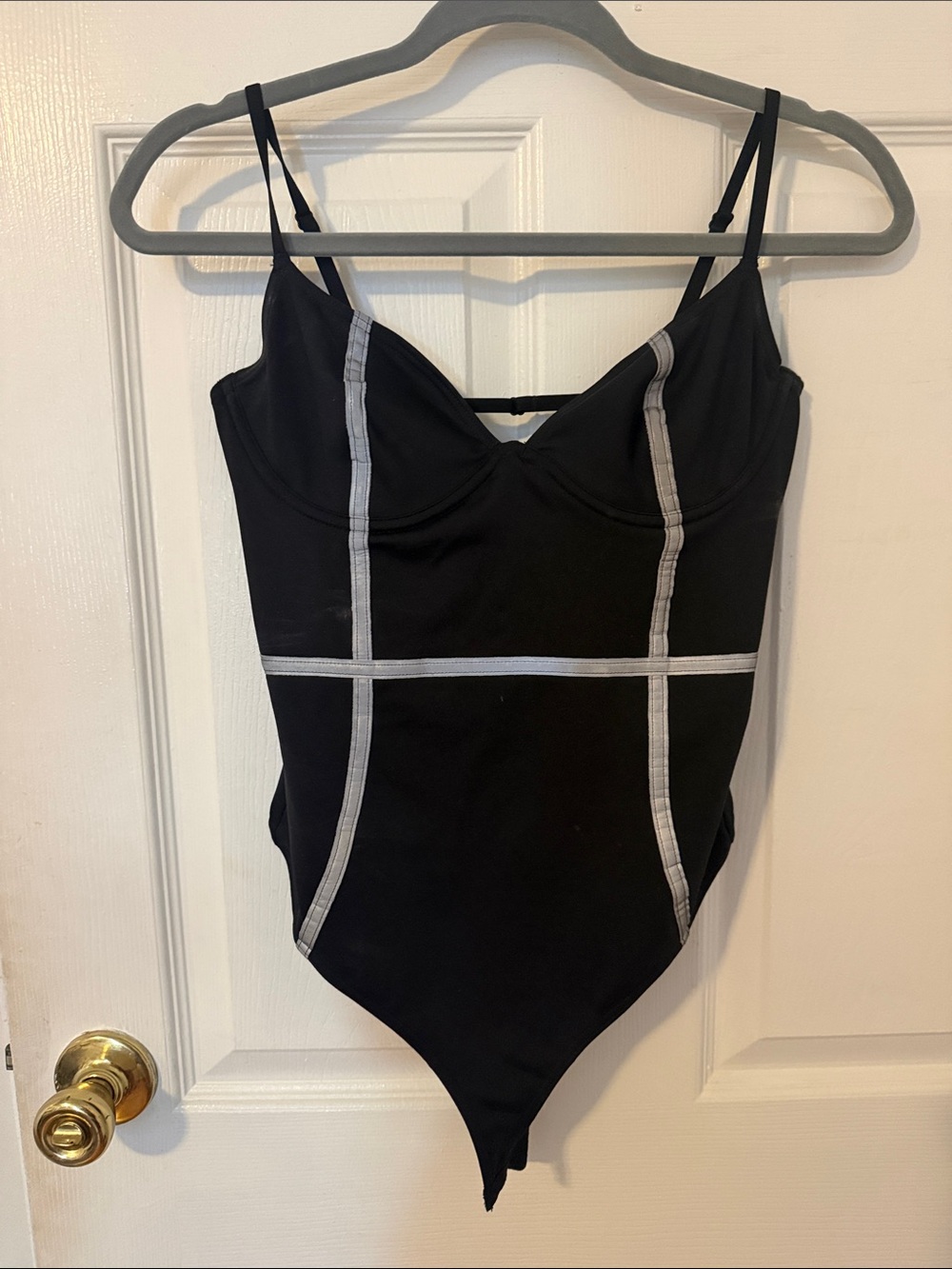 OW Intimates Black Contrast-Stitch Bodysuit - Women